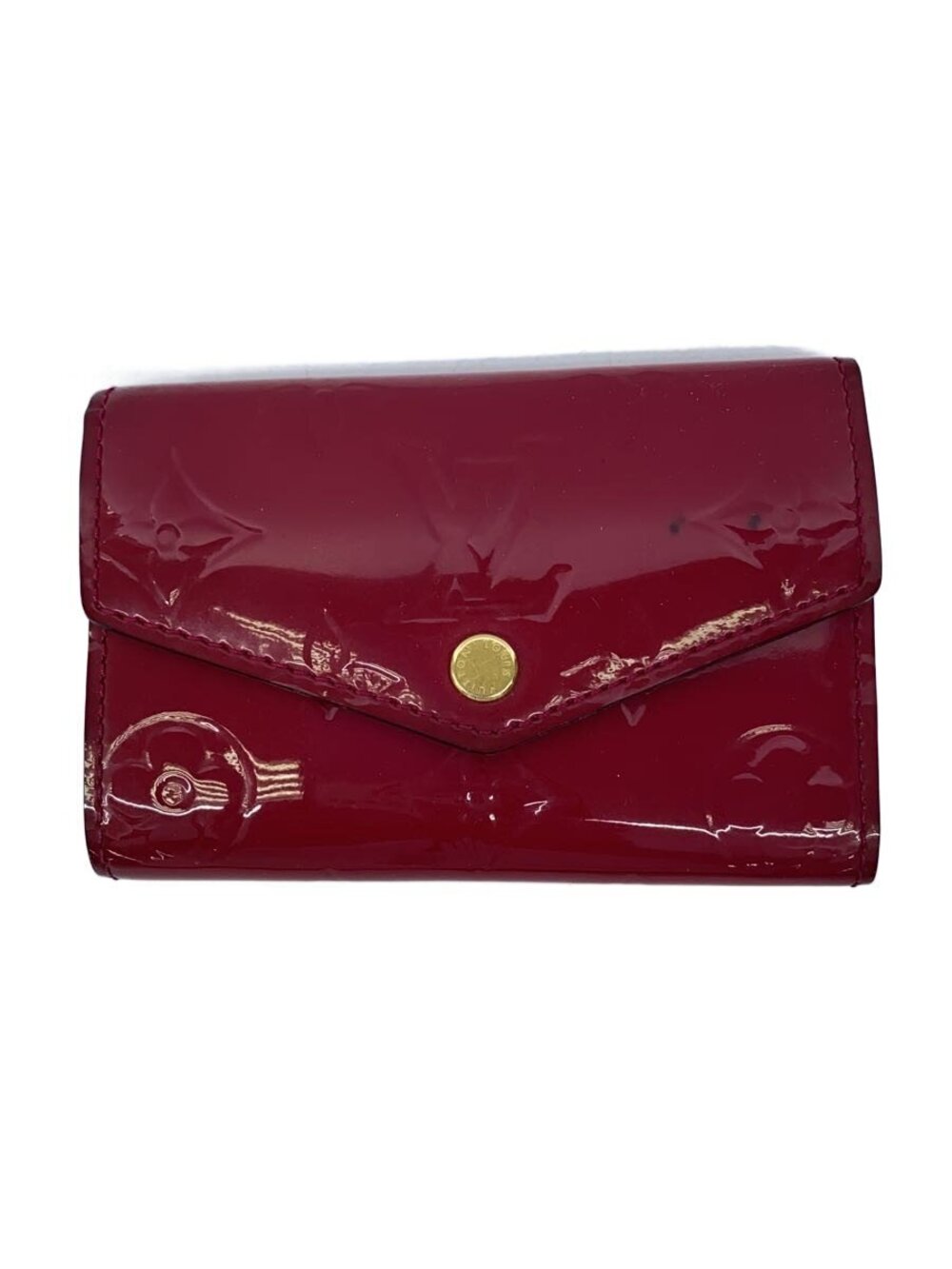 LOUIS VUITTON Key Case Wallet Leather Bordeaux
